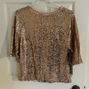 Blush/champagne sequined top